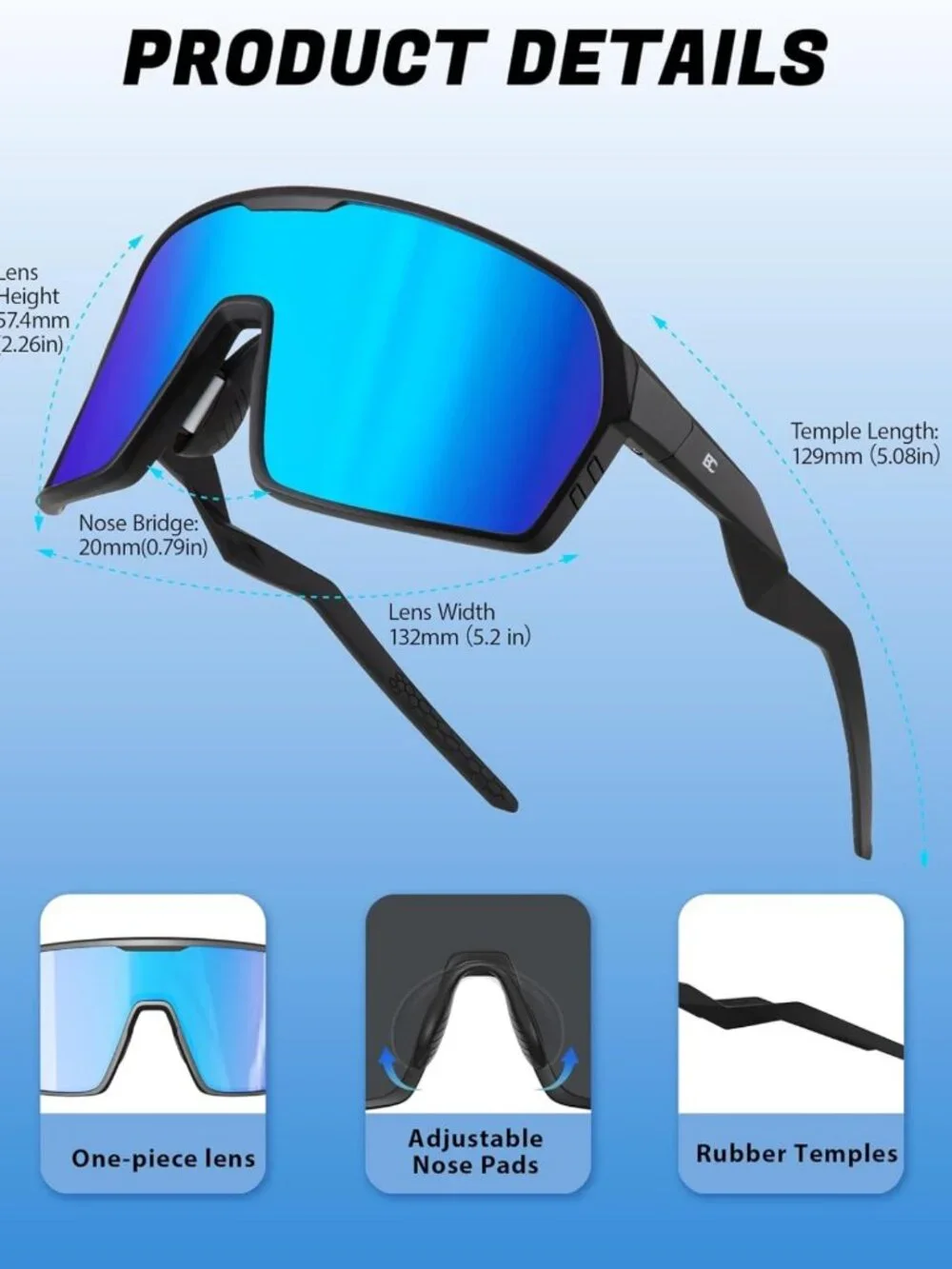 Lightweight Polarized Sports Sunglasses for Running, Cycling & Outdoor